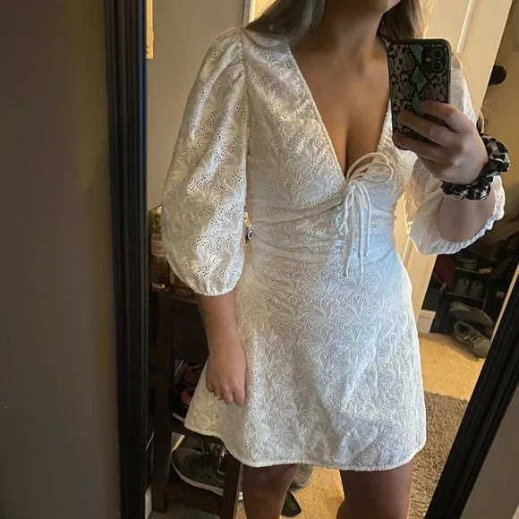 Nicholas Dresses | Nicholas White Short Half Sleeve Dress | Color: White | Size: Sj | Cutesyposh's Closet